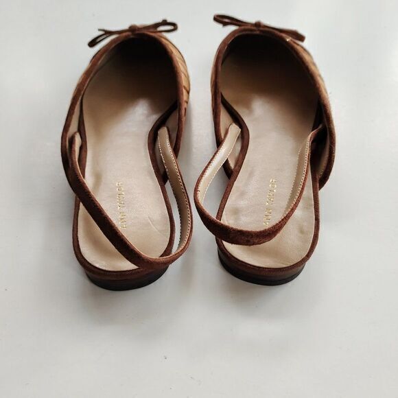 NEW Ann Taylor Brown Zebra Print Calf Hair Fur Pointed Toe Flats WOMENS SIZE 7M - Picture 7 of 8